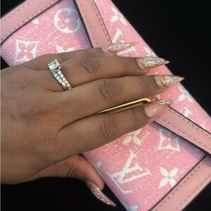 Pink Denim Clutch Long Wallet